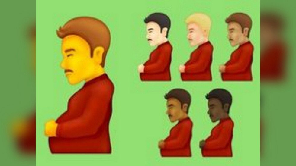 Click to enlarge pregnant man emoji