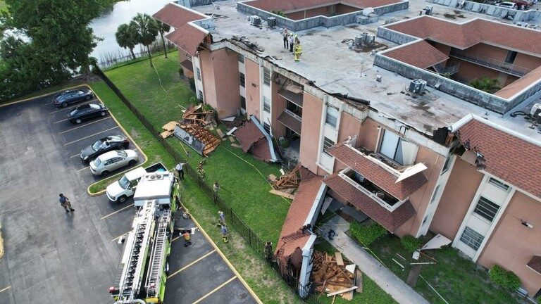 Miami partial roof collapse