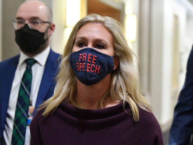 rep marjorie taylor greene free speech mask