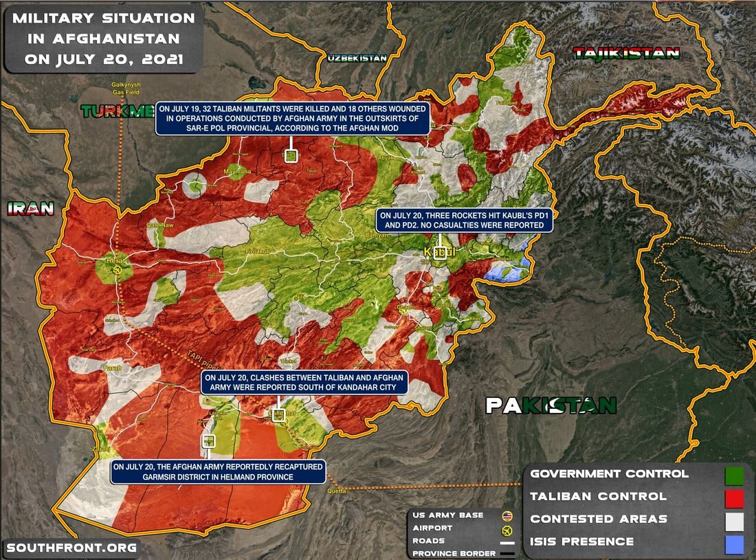 Afghanistan July 20, 2021 military situation