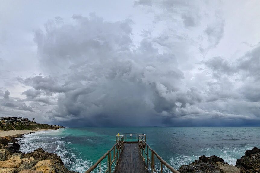 Storm clouds off the Perth coast at the beginning of July