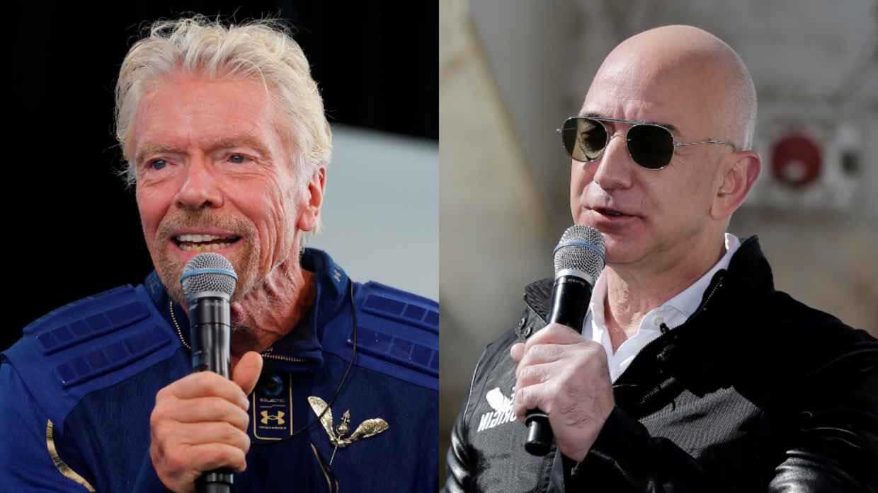 Click to enlarge Richard Branson and Jeff Bezos