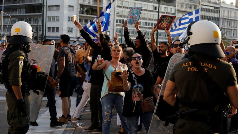 greece protests covid