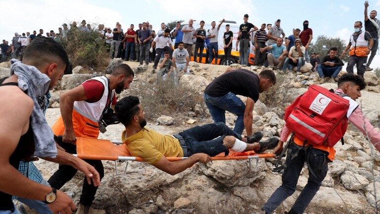 Injured Palestinian protester