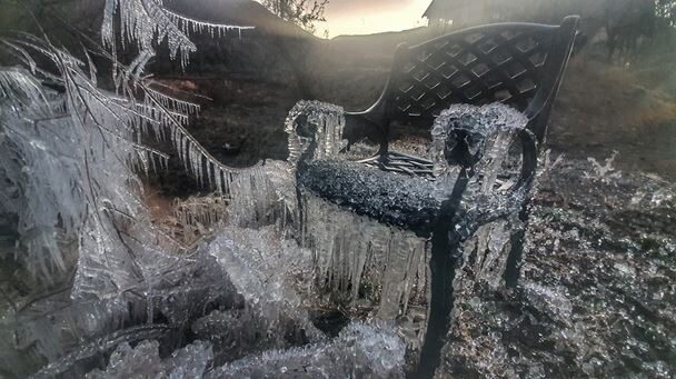 Icicles formed in Underberg, South Africa