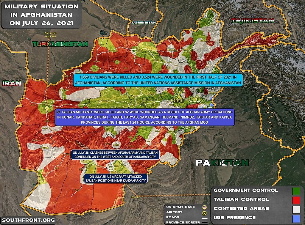Click to enlarge Afghanistan military situation July 2021
