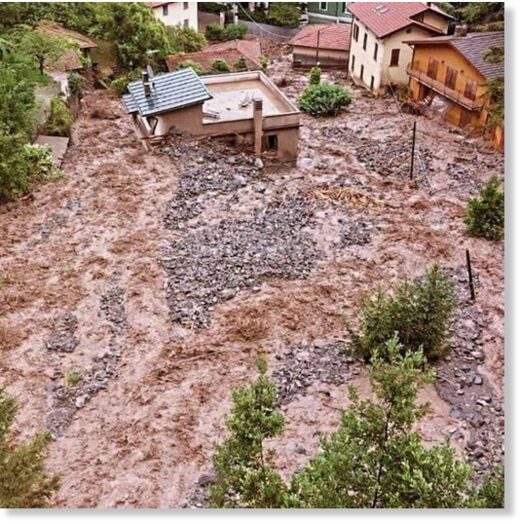 Flood damage in Como Province, Lombardy, Italy July 2021.