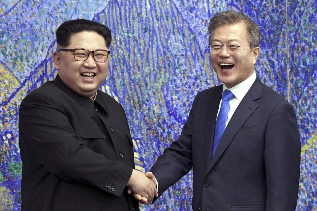 Kim Jong-un and South Korean President Moon Jae-in