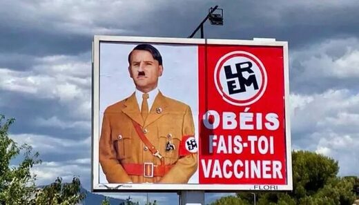 macron hitler billboard
