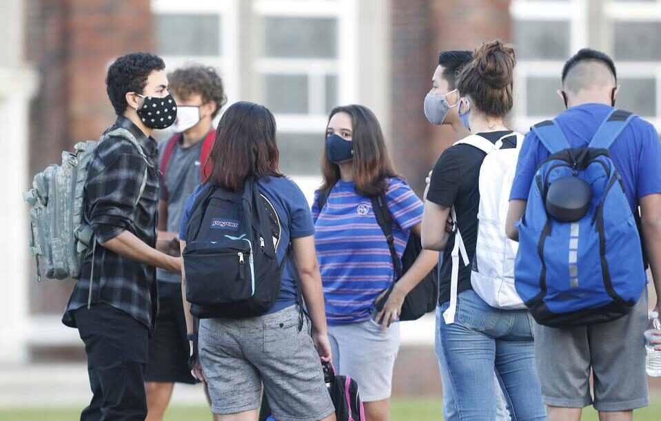 Click to enlarge students wearing masks
