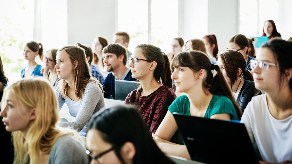 Click to enlarge Students in class