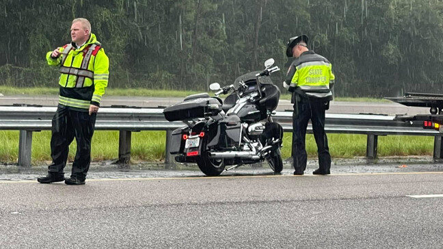 Motorcyclist killed on I-95 due to lightning strike, police say