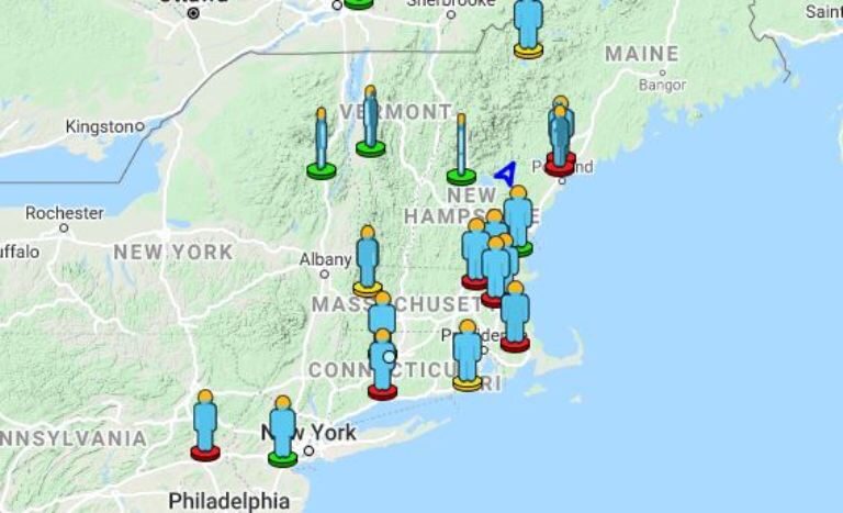 Observers map - AMS event 4176-2021