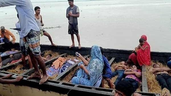 The boat, carrying the marriage party