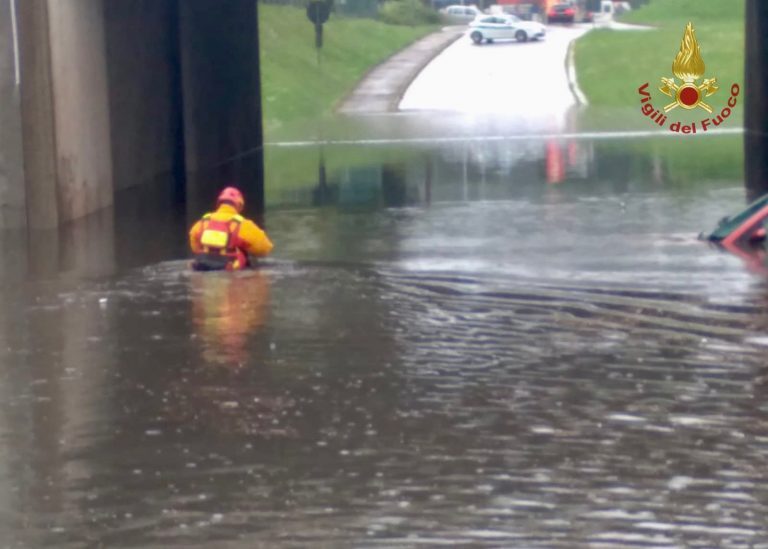 Flooded underpass Como Province, Italy, 05 August 2021.