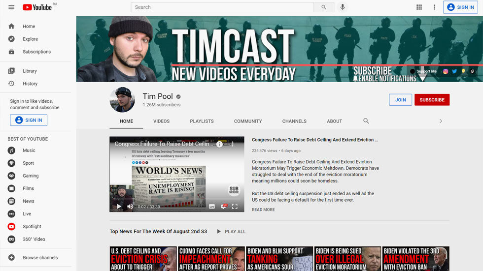 Click to enlarge tim poole youtube channel