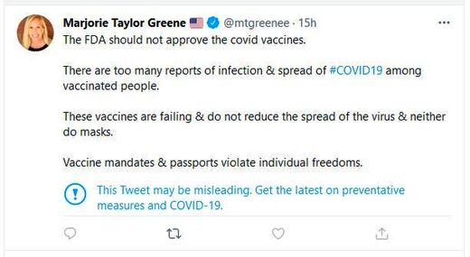 taylor greene tweet vaccine