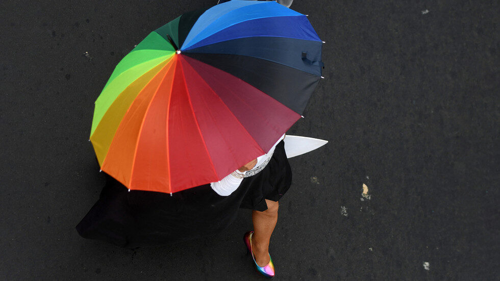 Click to enlarge rainbow umbrella lgbt