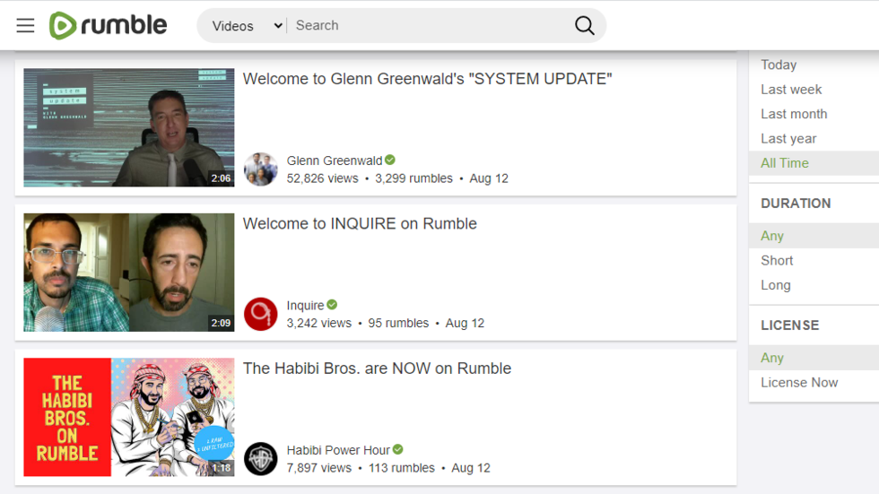 Rumble video playlist content creators