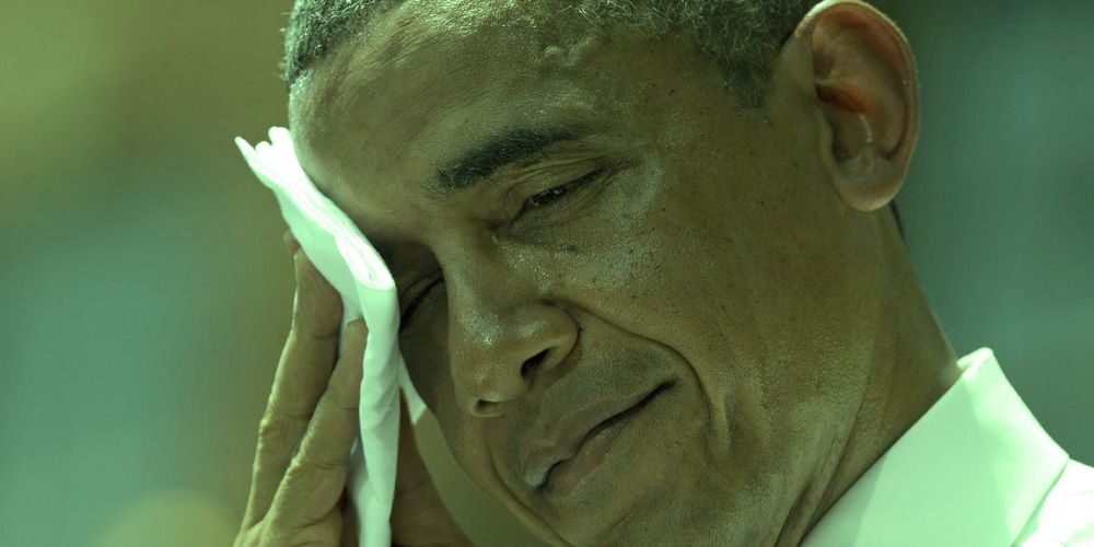 obama sweating