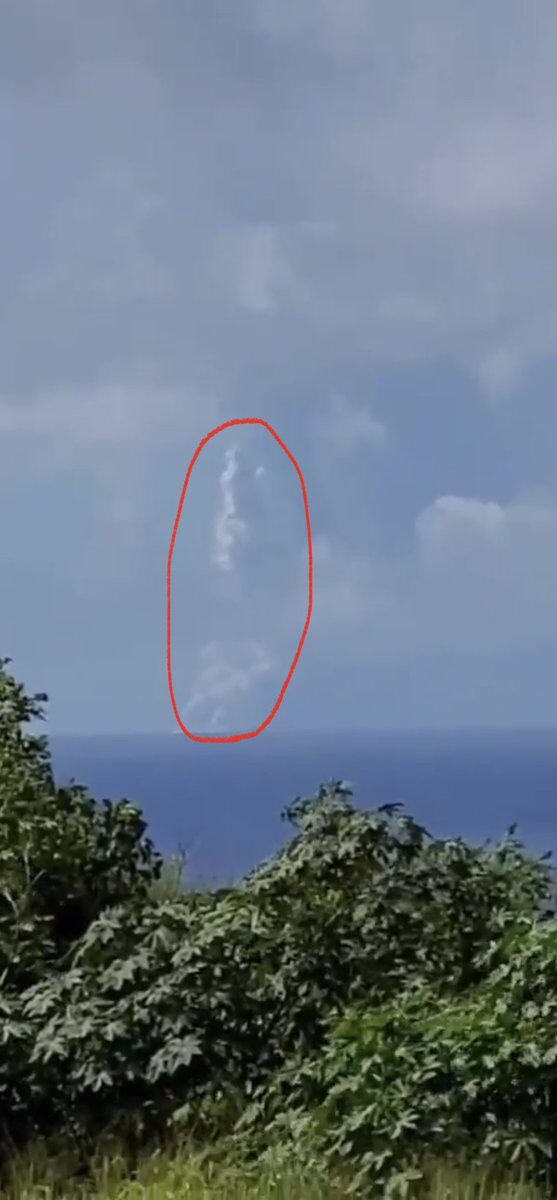 Click to enlarge Eruption column from Fukutoku-Okanoba volcano as seen by local observer