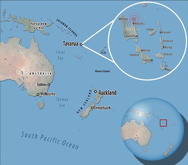 The quake was triggered at a depth of 56 miles (91 km) and was about 12 miles (19 km) north-west of Port-Olry, according to the US Geological Survey (USGS)