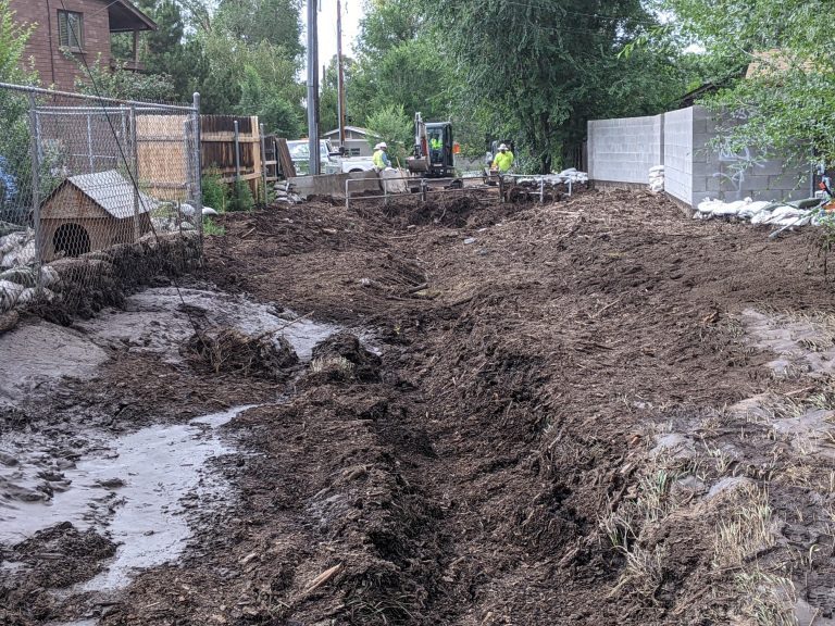 Click to enlarge Flood debris in Flagstaff Arizona, July 2021.
