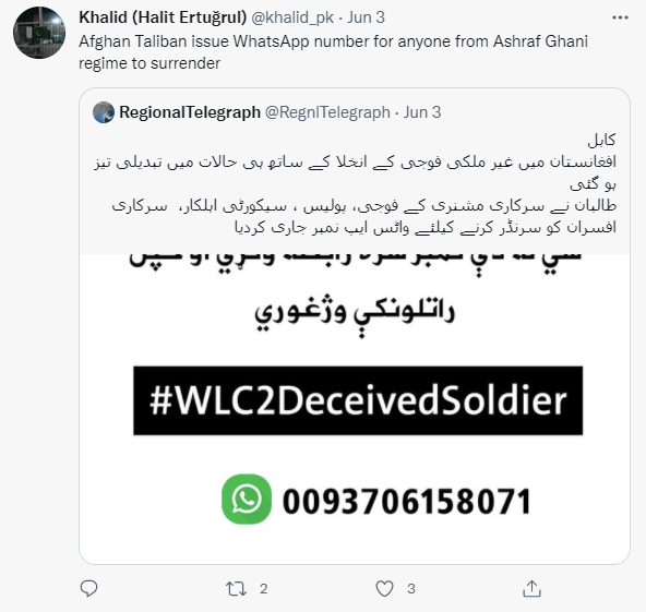 Click to enlarge tweet re taliban whatsapp