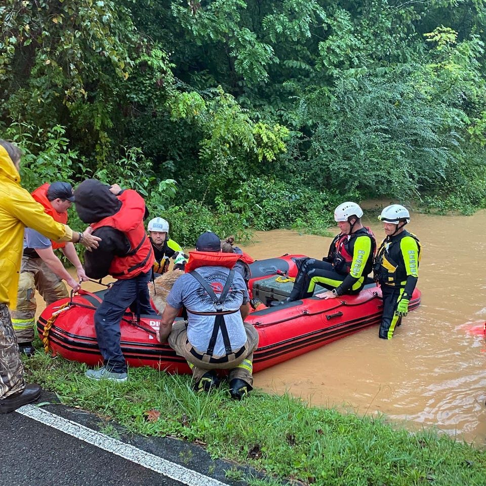 Dickson County emergency workers performed water rescues Saturday morning after inches of rain fell upon the area.