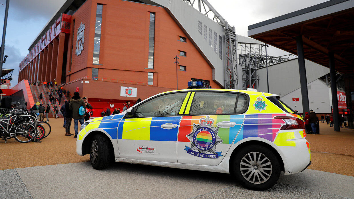 rainbow police car UK