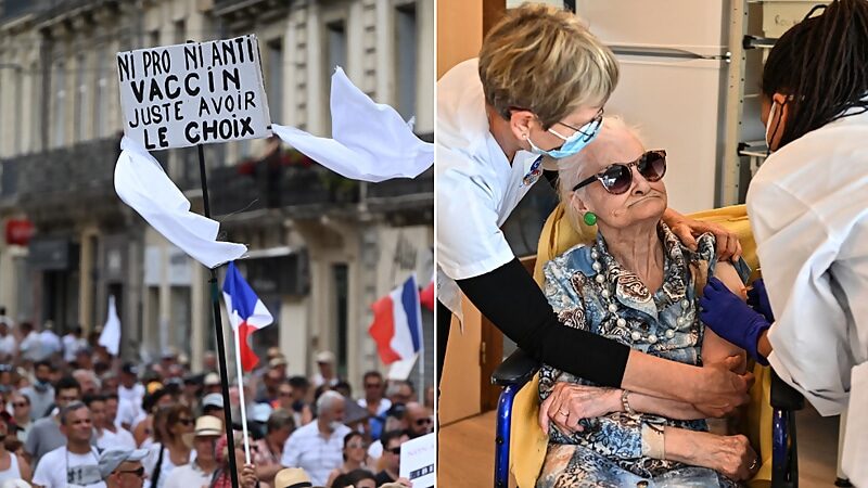 Click to enlarge france vaccine protests elder vaccination