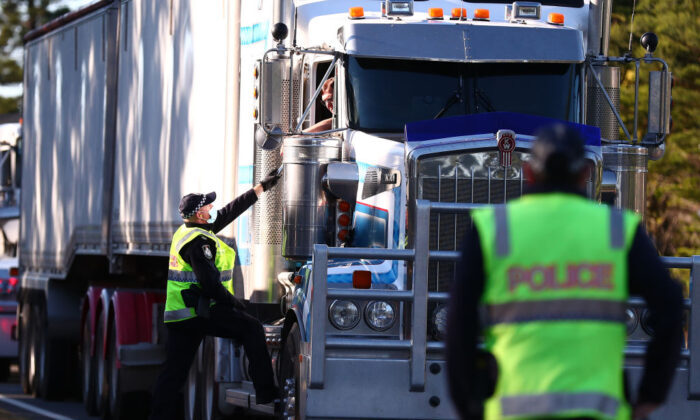trucks Queensland border