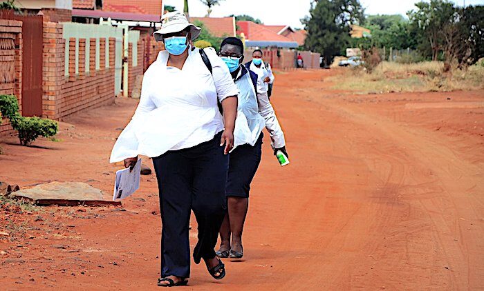 two women walk