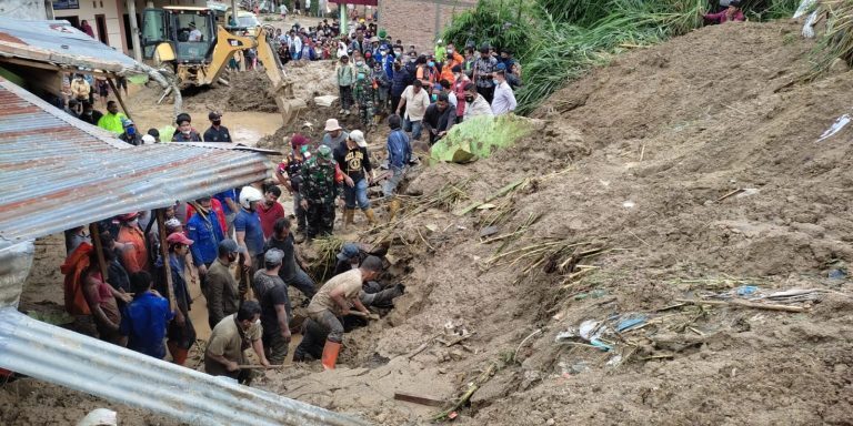 Landslide in North Sumatra, Indonesia, August 2021.