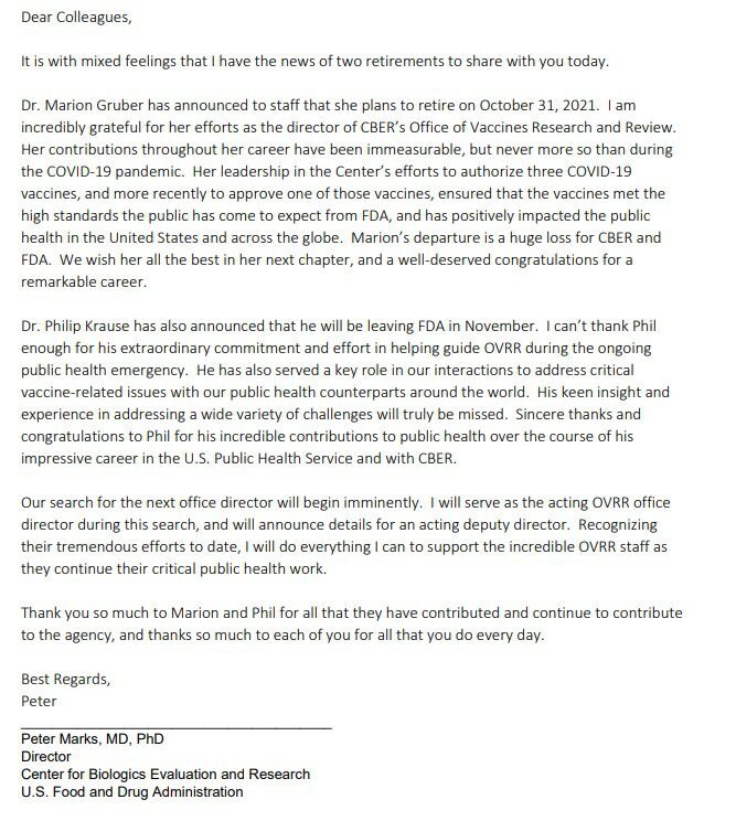 Peter Marks letter