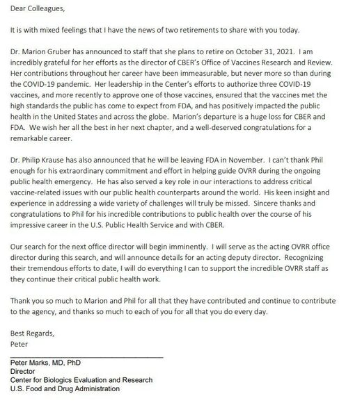 Peter Marks letter