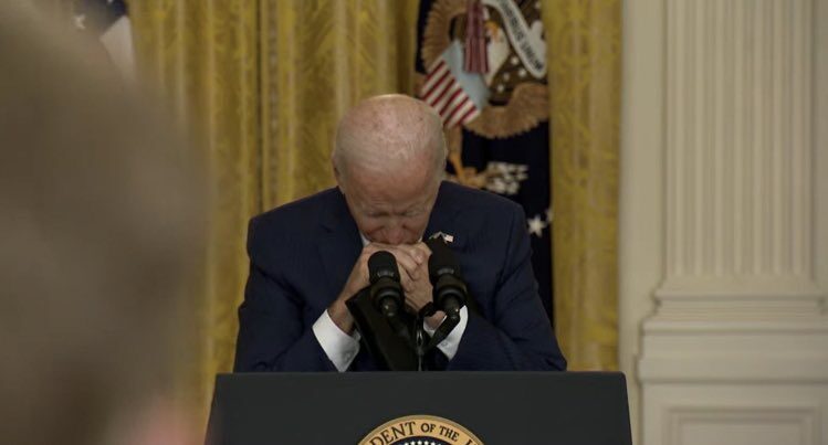 Biden head down