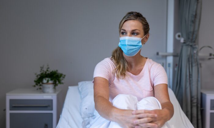 woman wearing mask