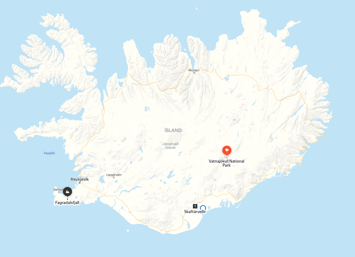Click to enlarge iceland flood map national park volcano