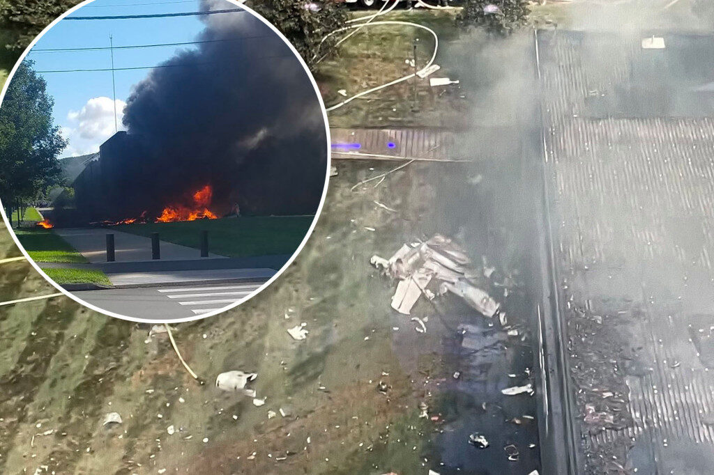 Click to enlarge plane crash trumpf building farmington