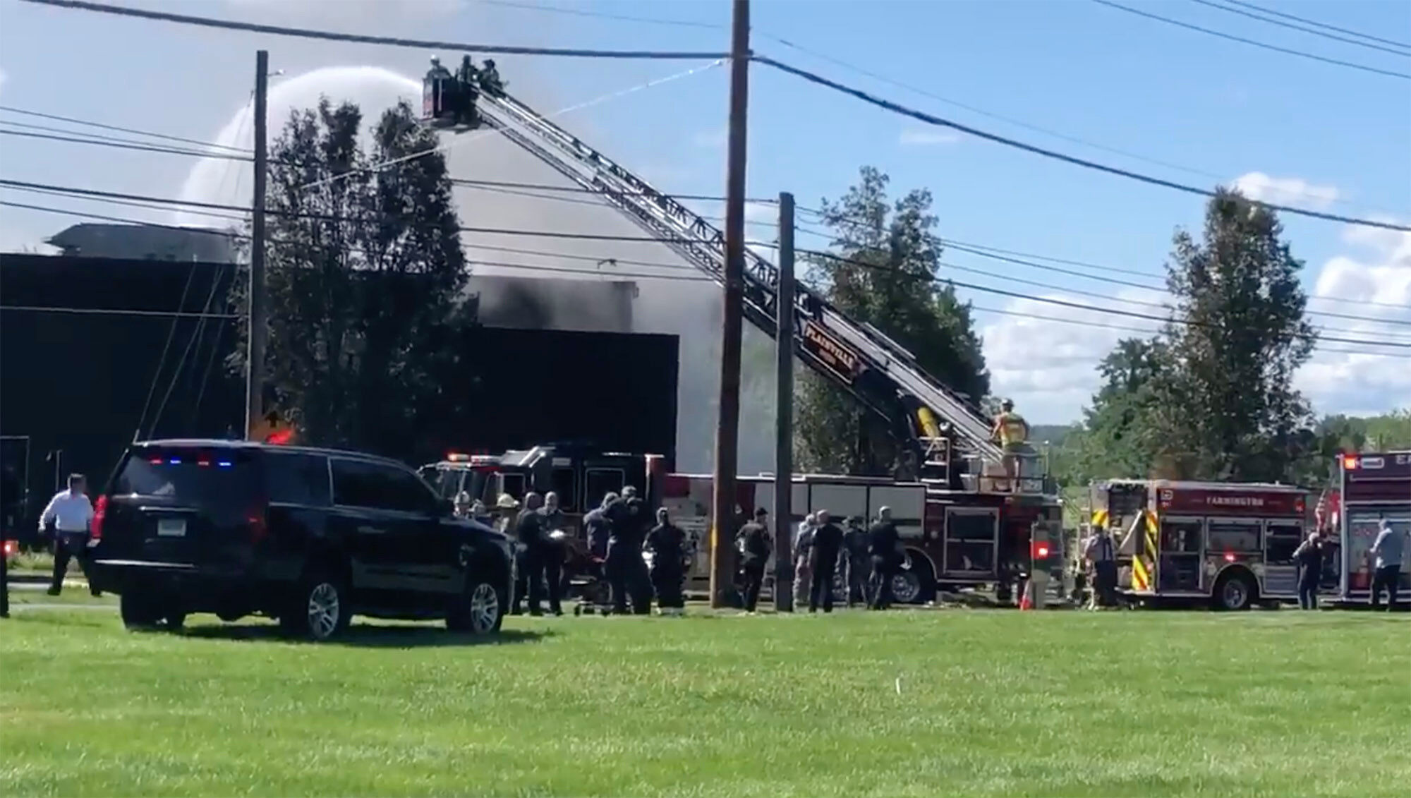 Click to enlarge plane crash trumpf building farmington
