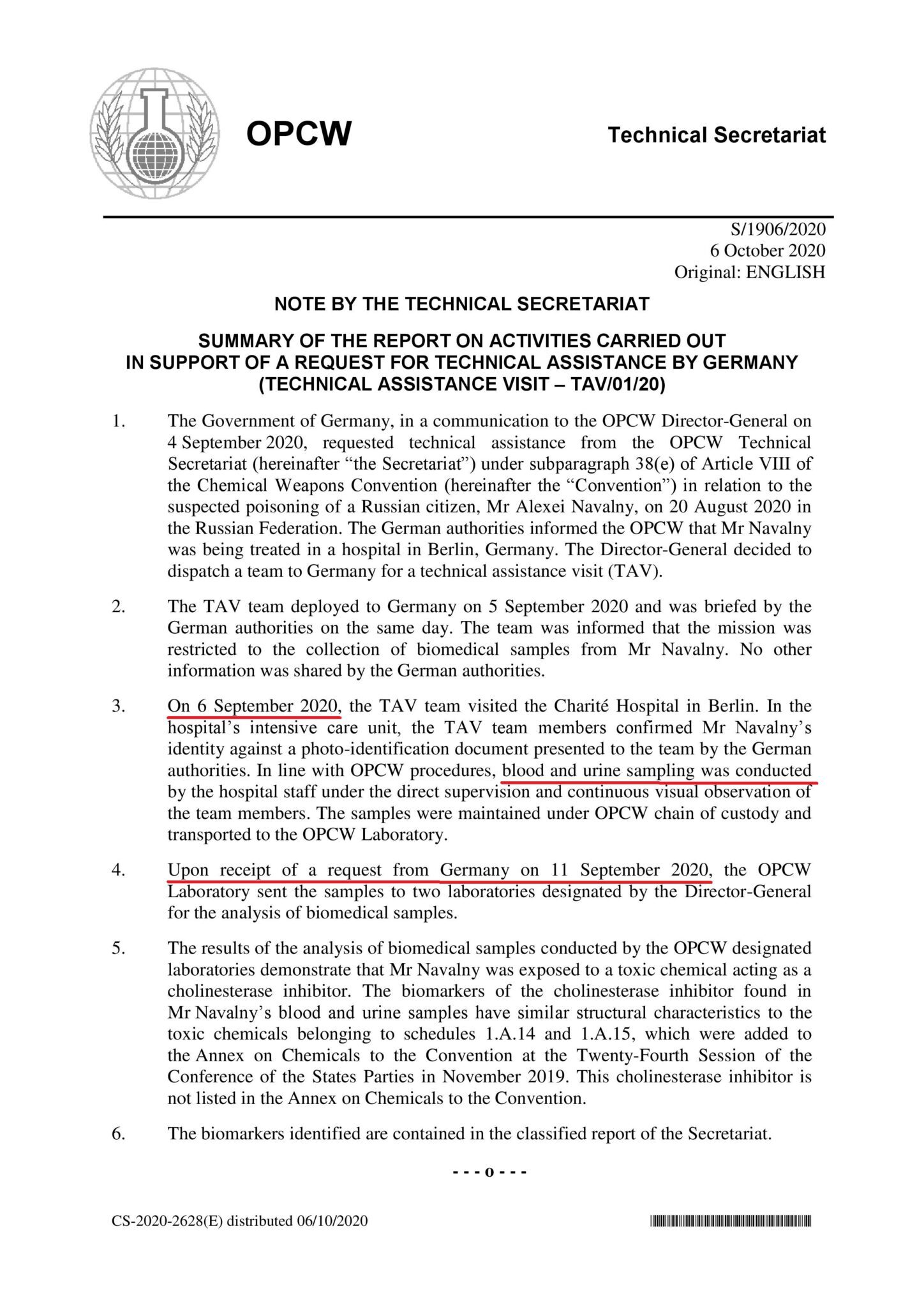 Click to enlarge OPCW report navalny poisoning