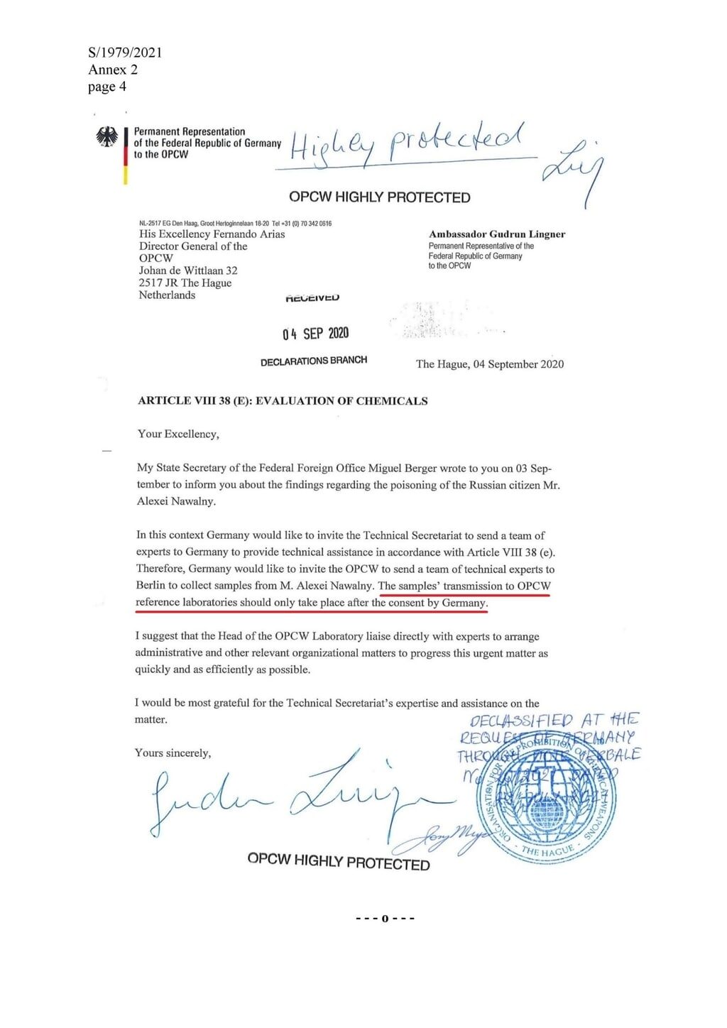 opcw document navalny poisoning