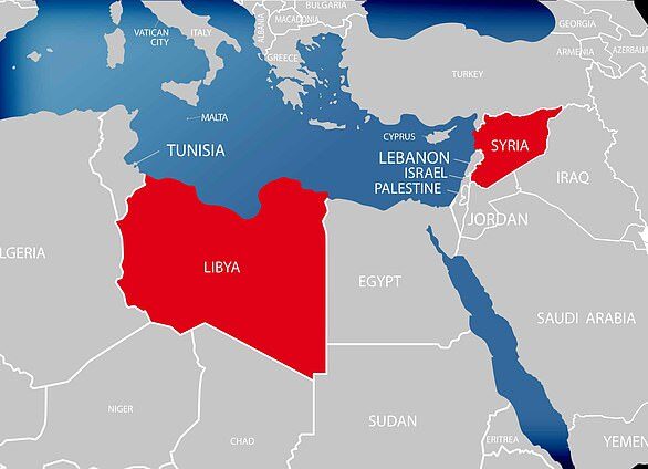Syria Libya map