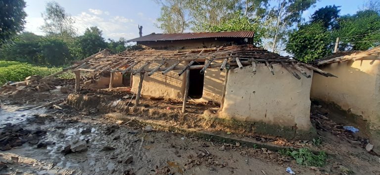Flood damage in Nepal, 2021.