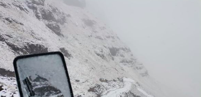 Snow on Sani Pass.
