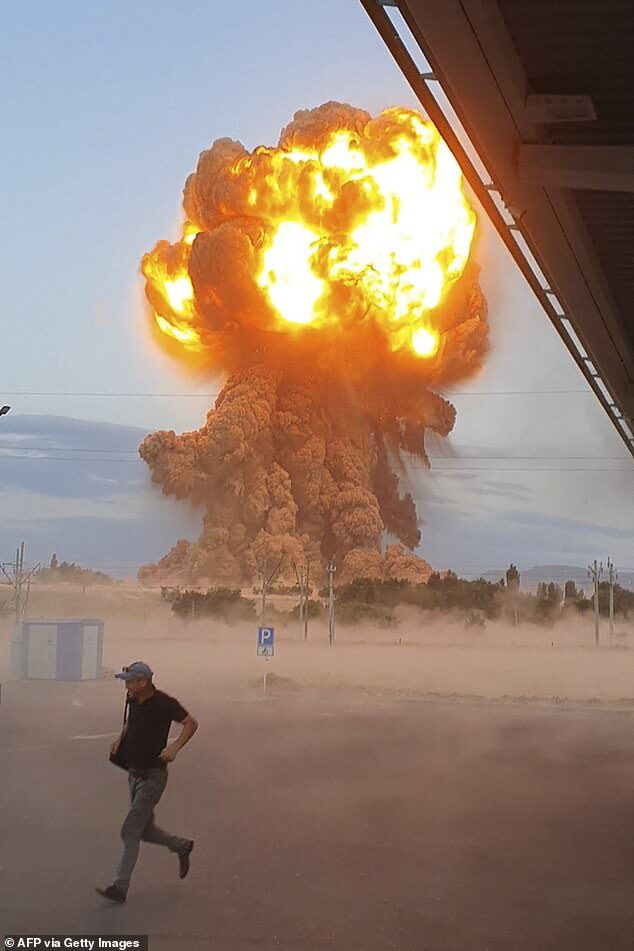 Click to enlarge Kazakh military base explosion