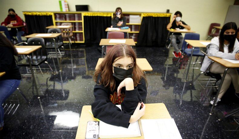 students classroom masks