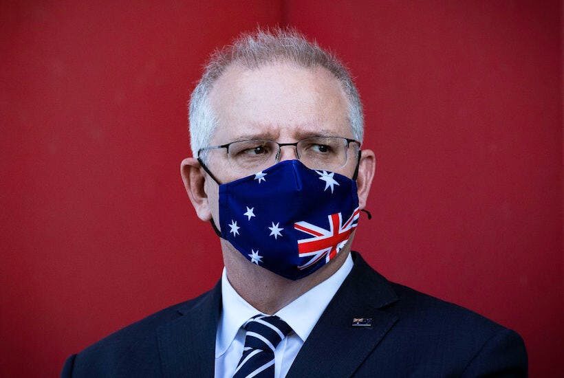 Scott morrison facemask flag upside down