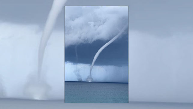 Two waterspouts formed in Lake Worth Beach on Sept. 9, 2021.